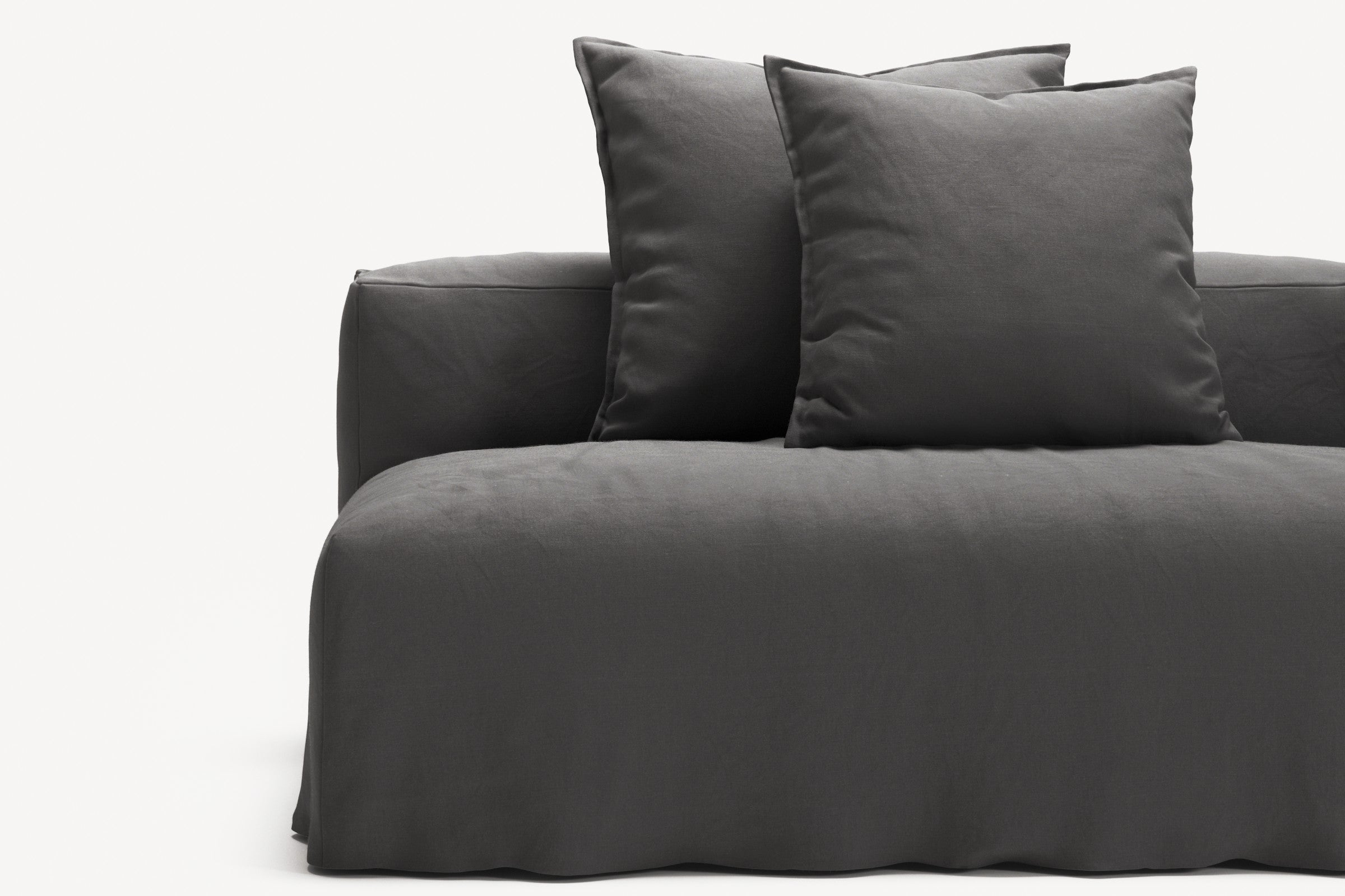 NOMAD - 3 Seat with open end - Left - Brushed Cotton Dark Gray