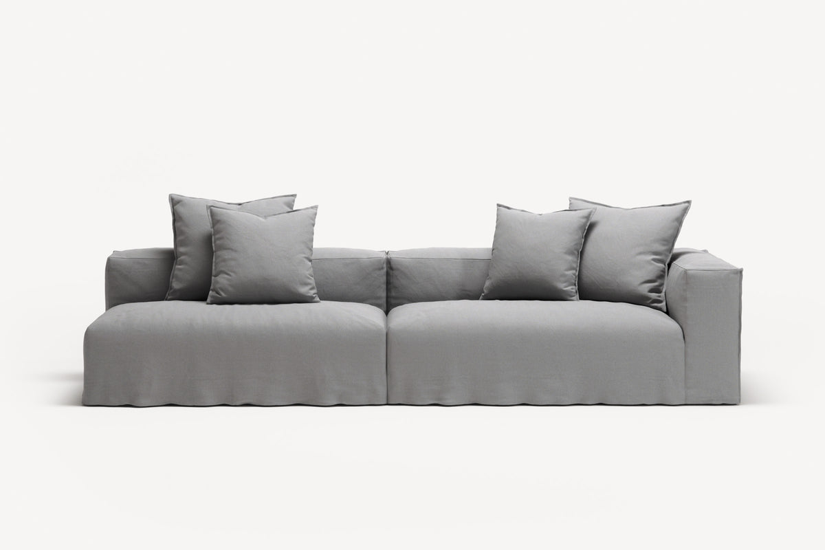 NOMAD - 3 Seat with open end - Left - Brushed Cotton Light Gray