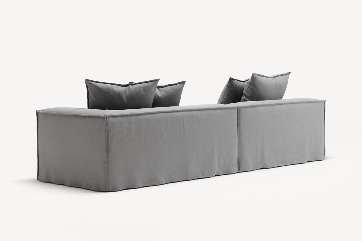 NOMAD - 3 Seat with open end - Left - Brushed Cotton Light Gray