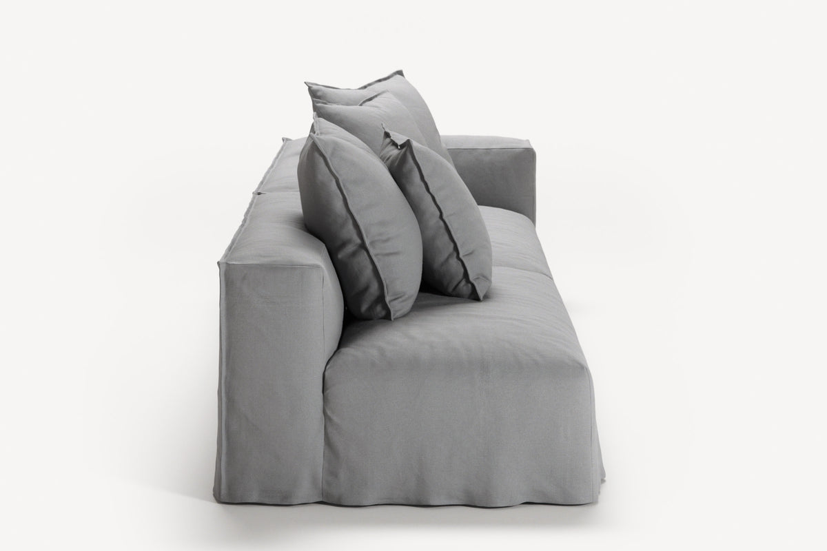 NOMAD - 3 Seat with open end - Left - Brushed Cotton Light Gray