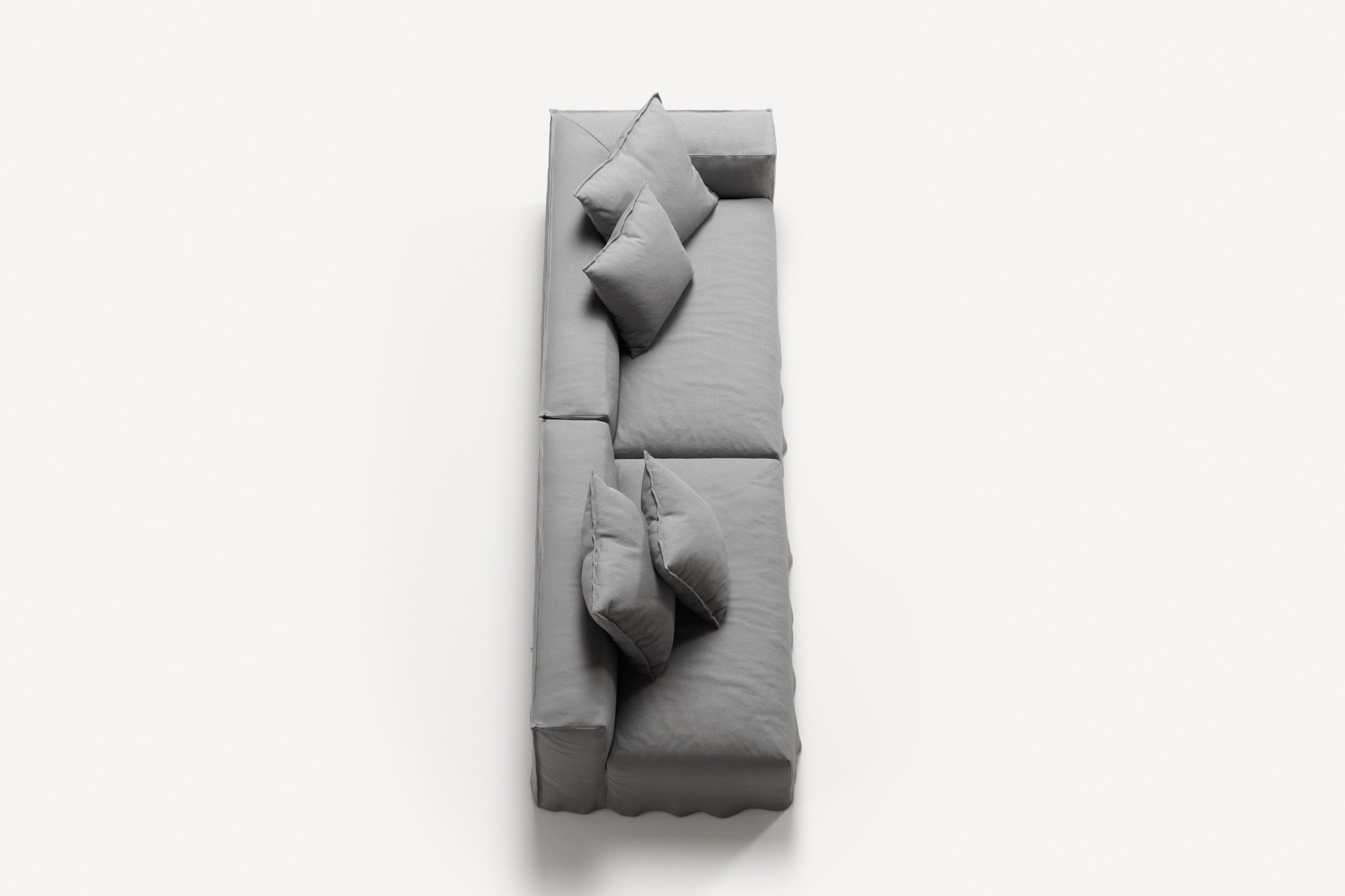 NOMAD - 3 Seat with open end - Left - Brushed Cotton Light Gray