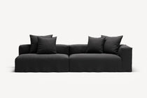 NOMAD - 3 Seat with open end - Left - Pure Linen Dark Charcoal