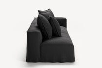 NOMAD - 3 Seat with open end - Left - Pure Linen Dark Charcoal