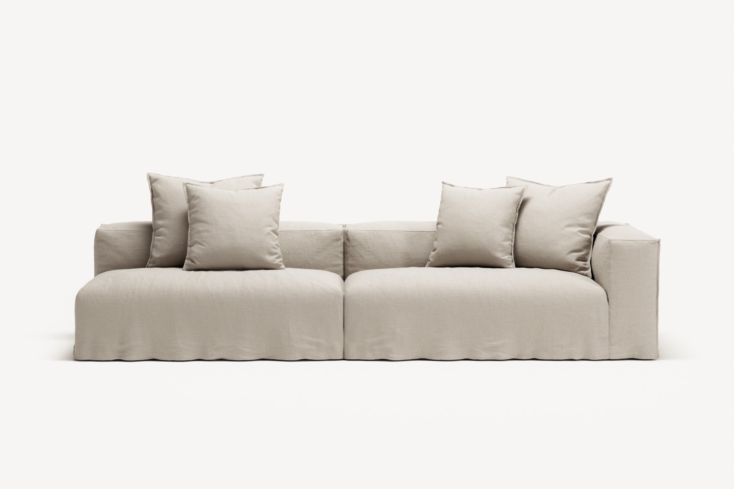 NOMAD - 3 Seat with open end - Left - Pure Linen Off-White