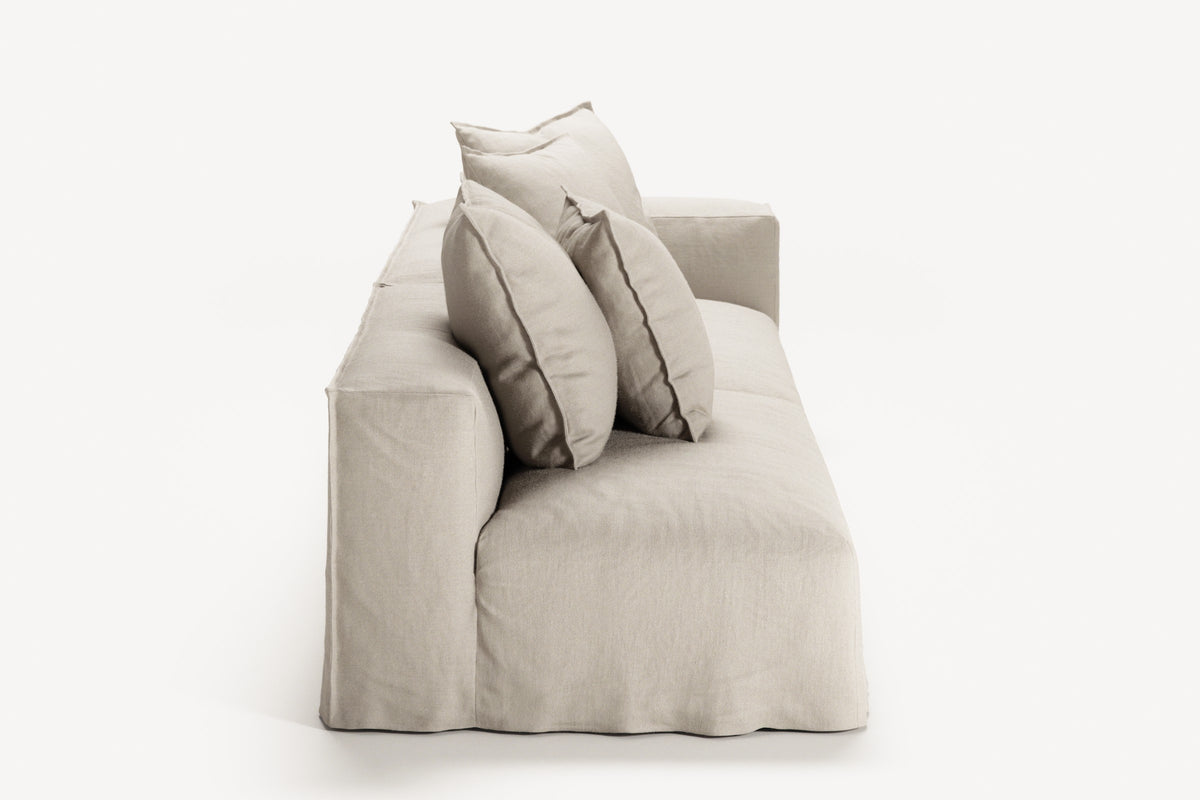 NOMAD - 3 Seat with open end - Left - Pure Linen Off-White