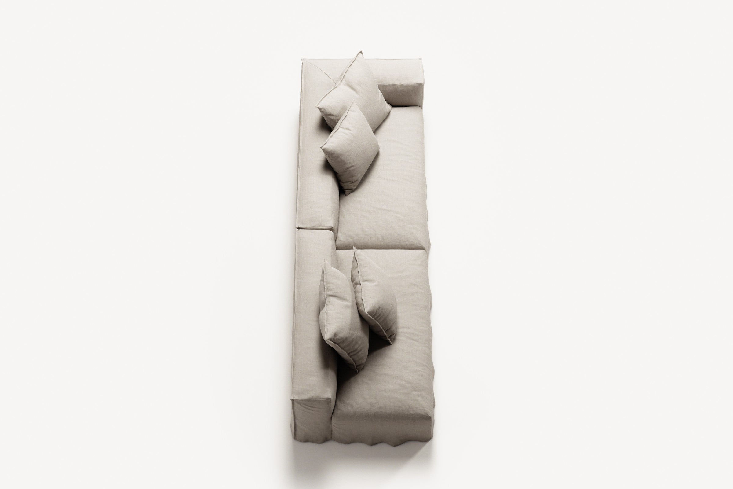 NOMAD - 3 Seat with open end - Left - Pure Linen Off-White