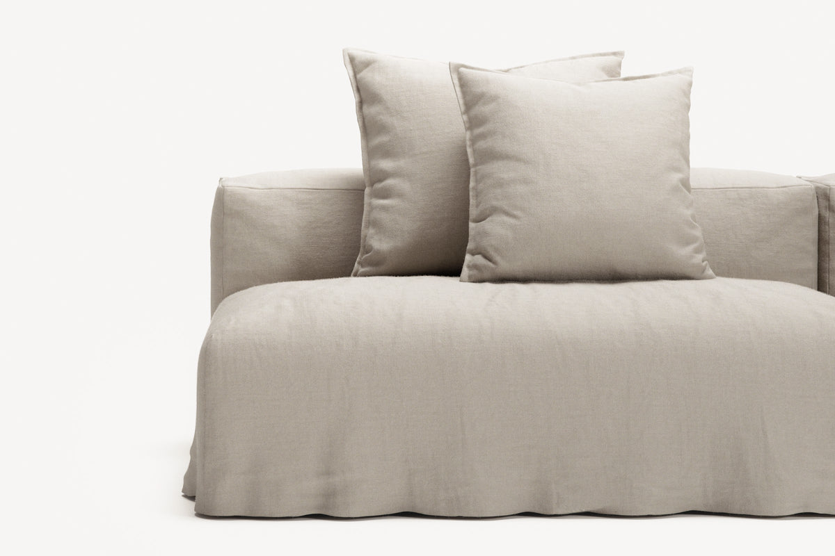 NOMAD - 3 Seat with open end - Left - Pure Linen Off-White