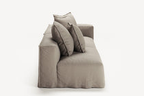NOMAD - 3 Seat with open end - Left - Pure Linen Pale Gray