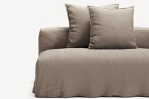 NOMAD - 3 Seat with open end - Left - Pure Linen Pale Gray
