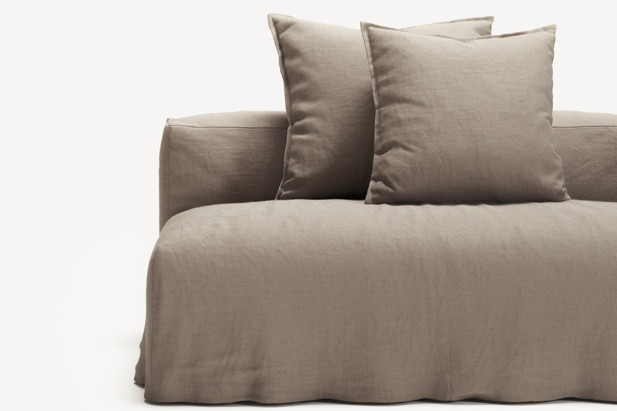 NOMAD - 3 Seat with open end - Left - Pure Linen Pale Gray