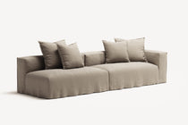 NOMAD - 3 Seat with open end - Left - Pure Linen Sandy Beige