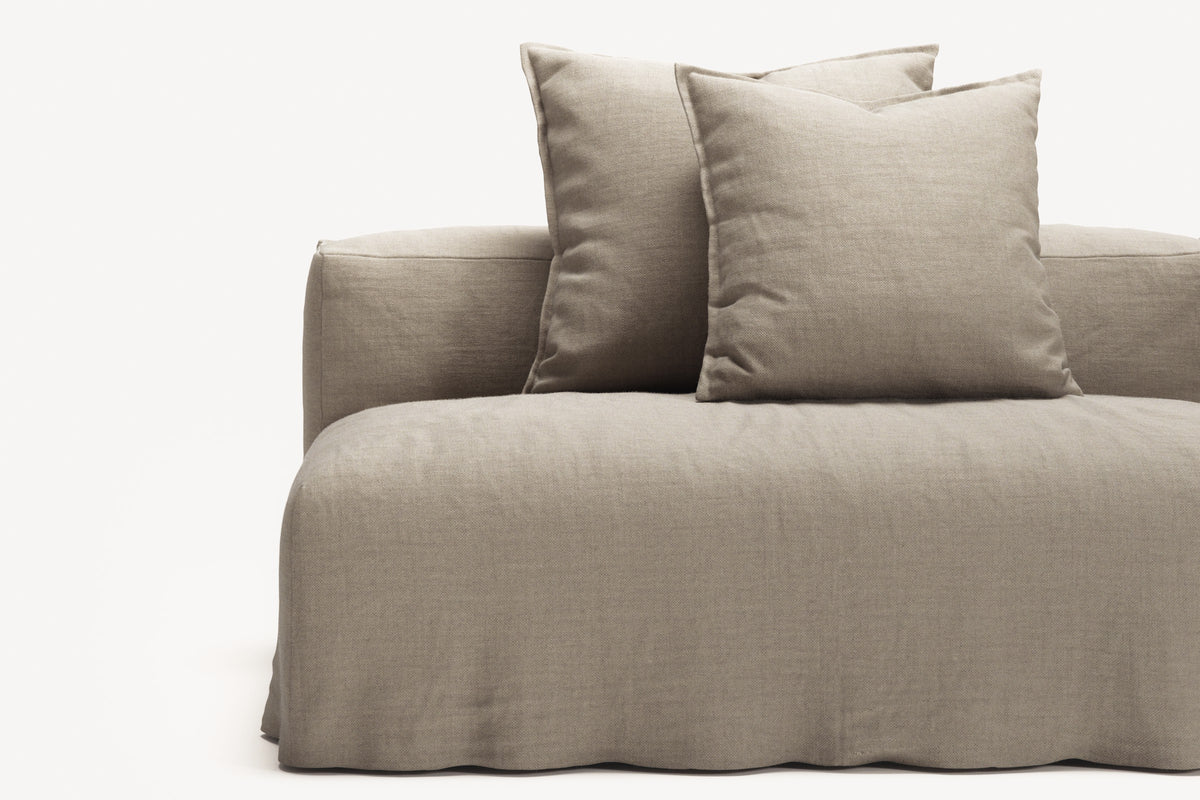NOMAD - 3 Seat with open end - Left - Pure Linen Sandy Beige