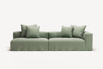 NOMAD - 3 Seat with open end - Left - Pure Linen Vivid Green