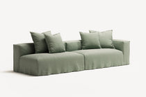 NOMAD - 3 Seat with open end - Left - Pure Linen Vivid Green