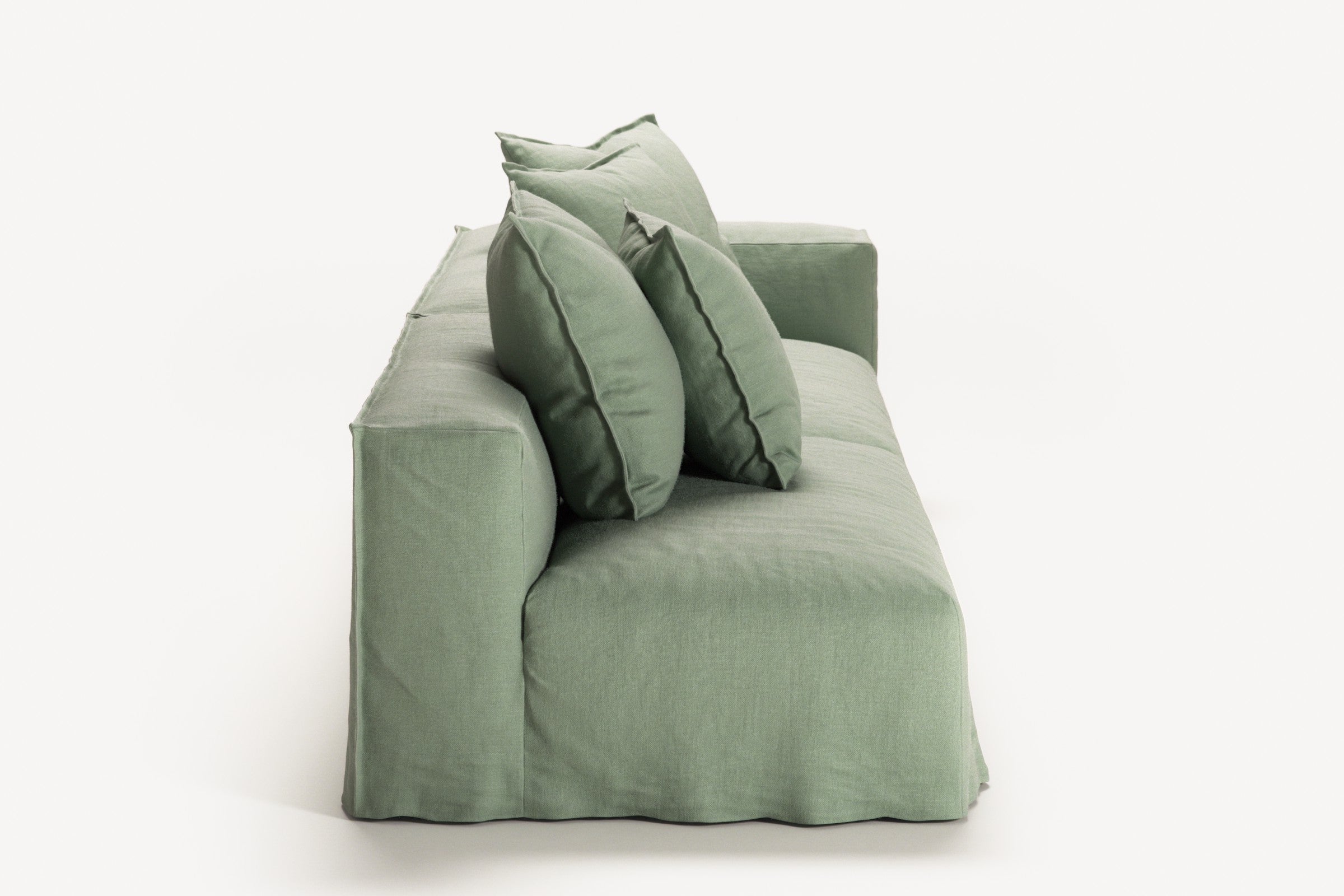 NOMAD - 3 Seat with open end - Left - Pure Linen Vivid Green