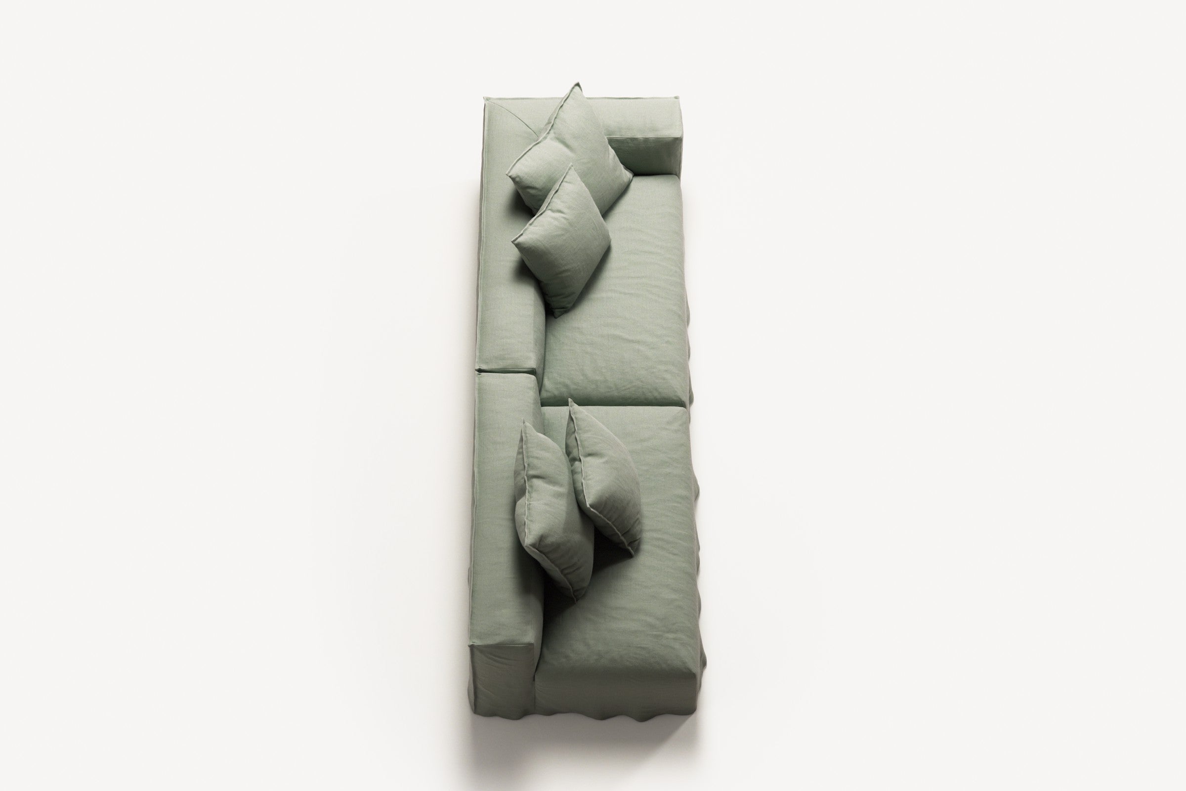 NOMAD - 3 Seat with open end - Left - Pure Linen Vivid Green