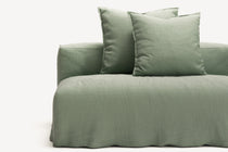 NOMAD - 3 Seat with open end - Left - Pure Linen Vivid Green