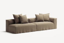 NOMAD - 3 Seat with open end - Left - Pure Linen Natural