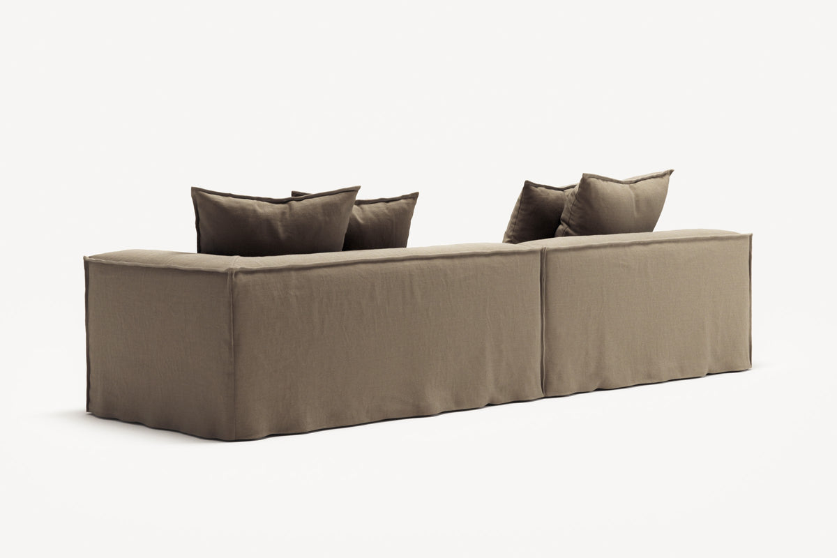 NOMAD - 3 Seat with open end - Left - Pure Linen Natural