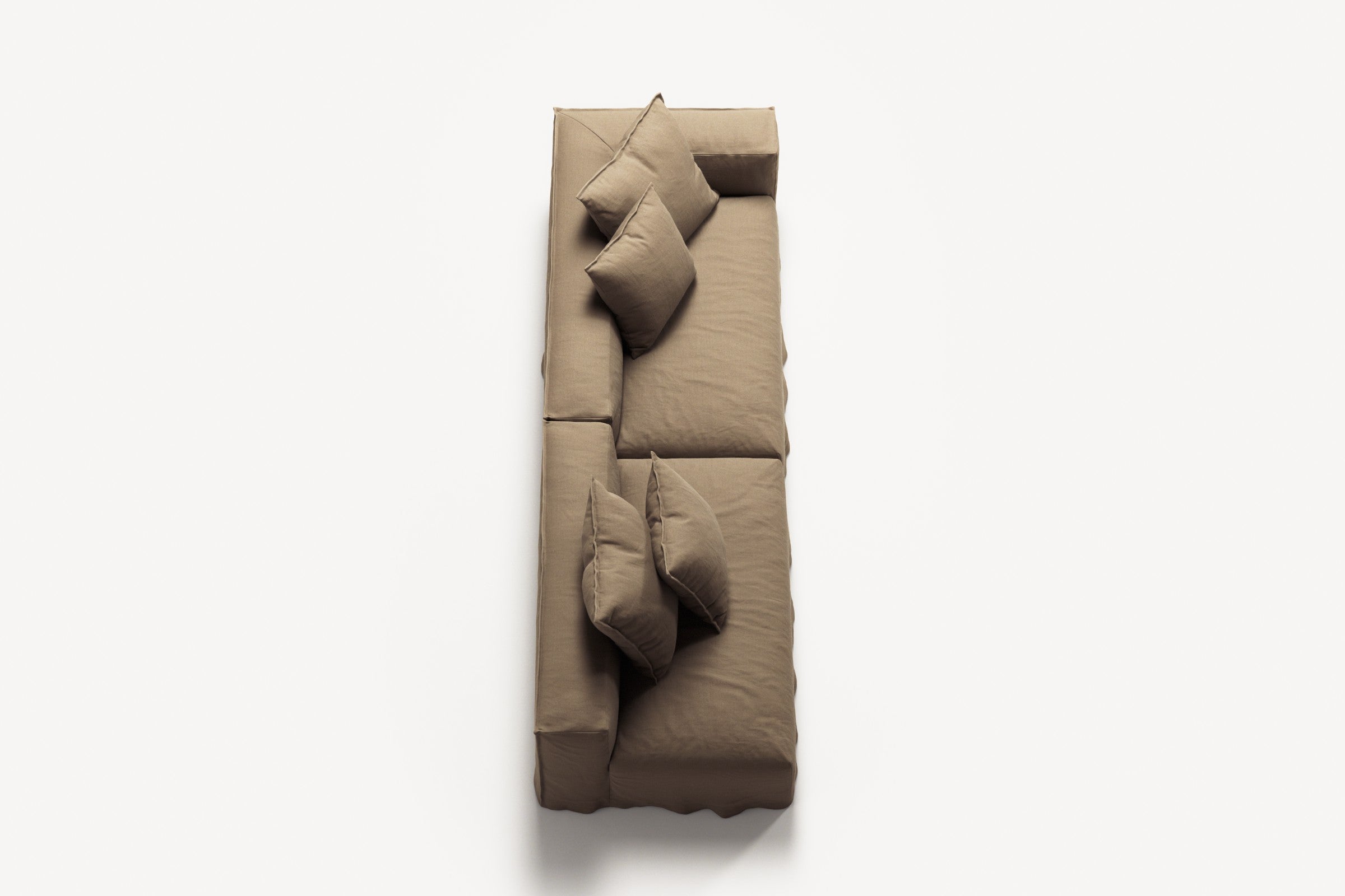 NOMAD - 3 Seat with open end - Left - Pure Linen Natural
