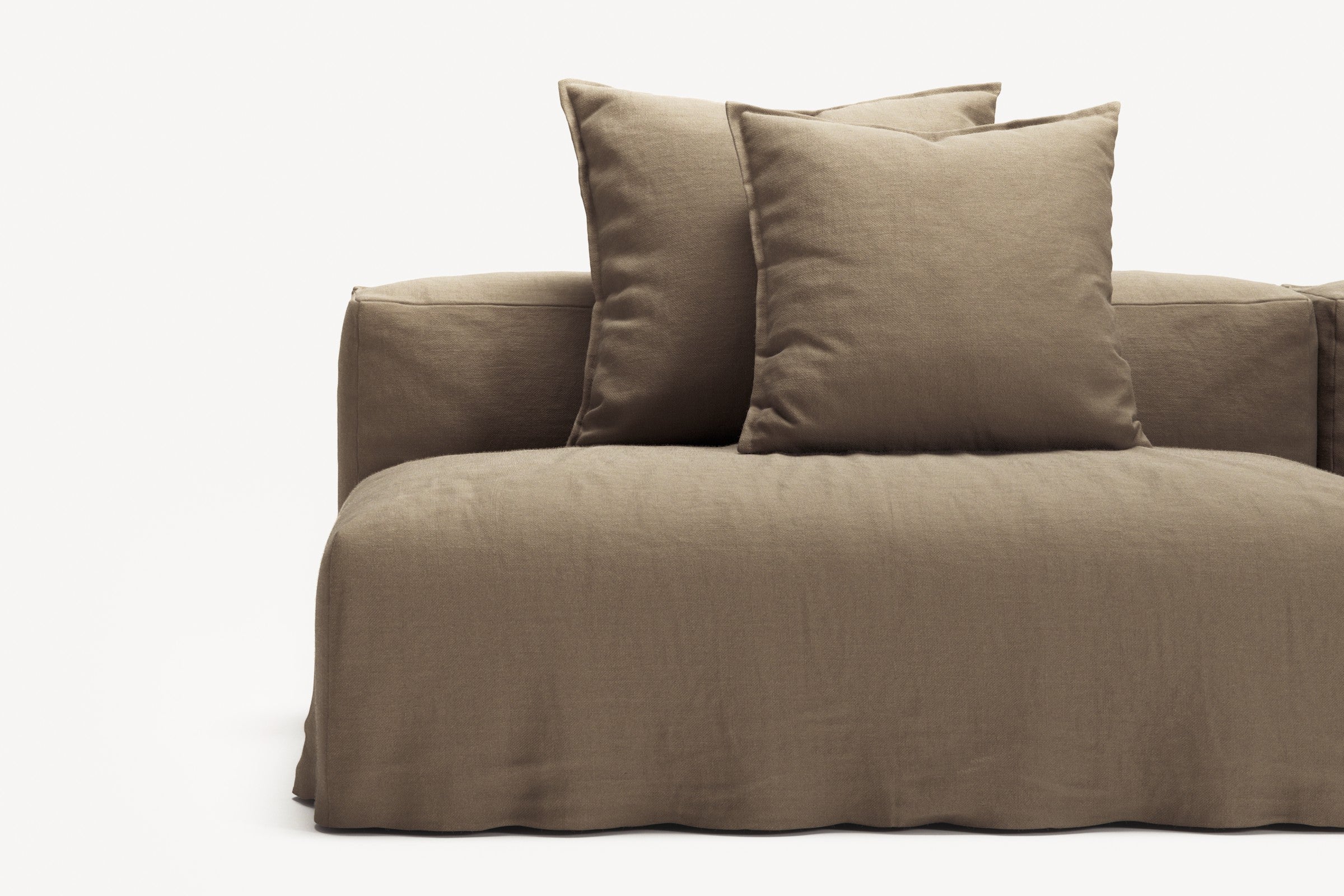 NOMAD - 3 Seat with open end - Left - Pure Linen Natural