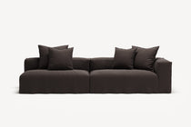 NOMAD - 3 Seat with open end - Left - Pure Linen Truffle Brown