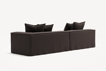 NOMAD - 3 Seat with open end - Left - Pure Linen Truffle Brown