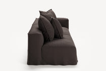 NOMAD - 3 Seat with open end - Left - Pure Linen Truffle Brown
