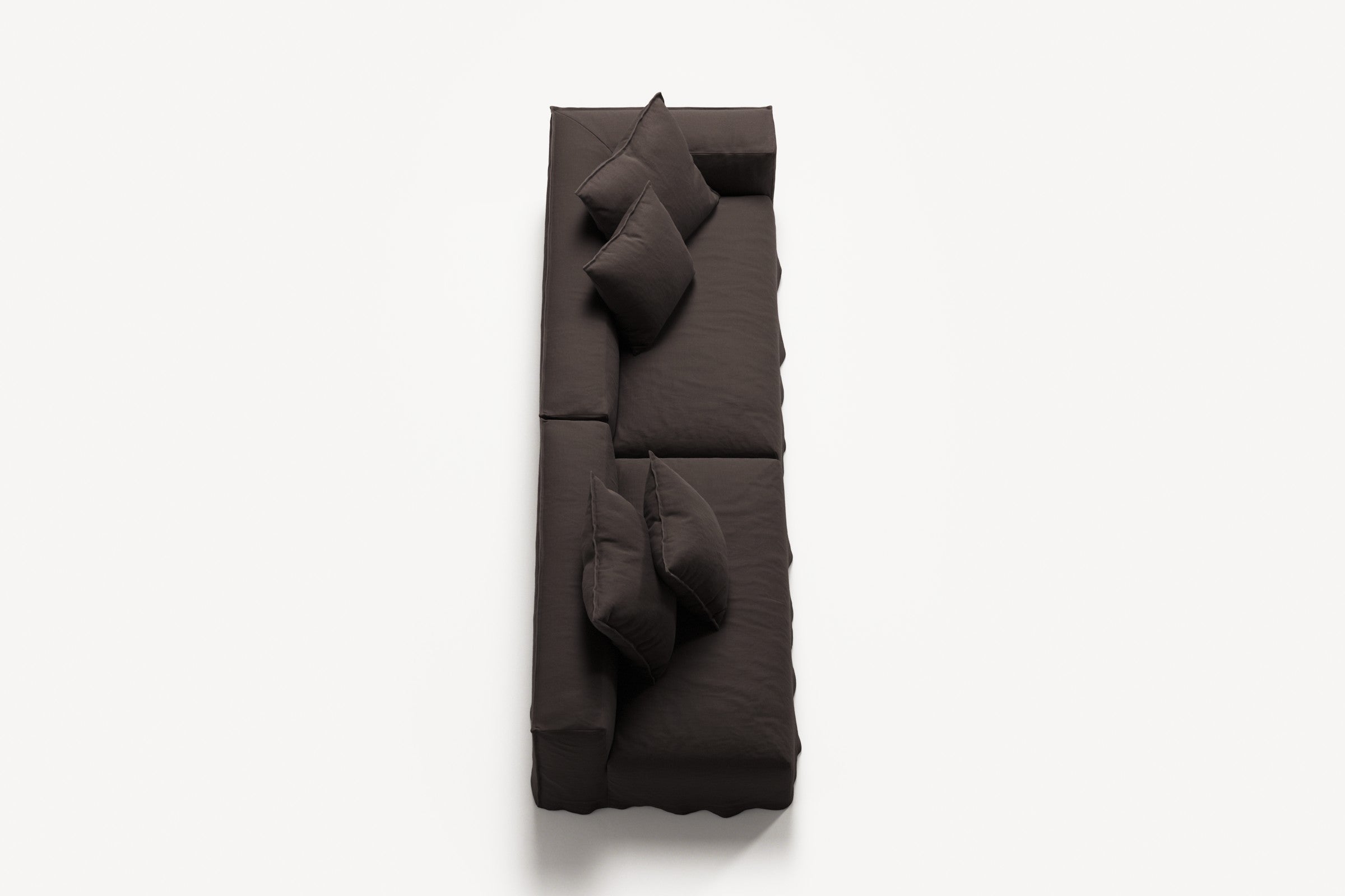 NOMAD - 3 Seat with open end - Left - Pure Linen Truffle Brown