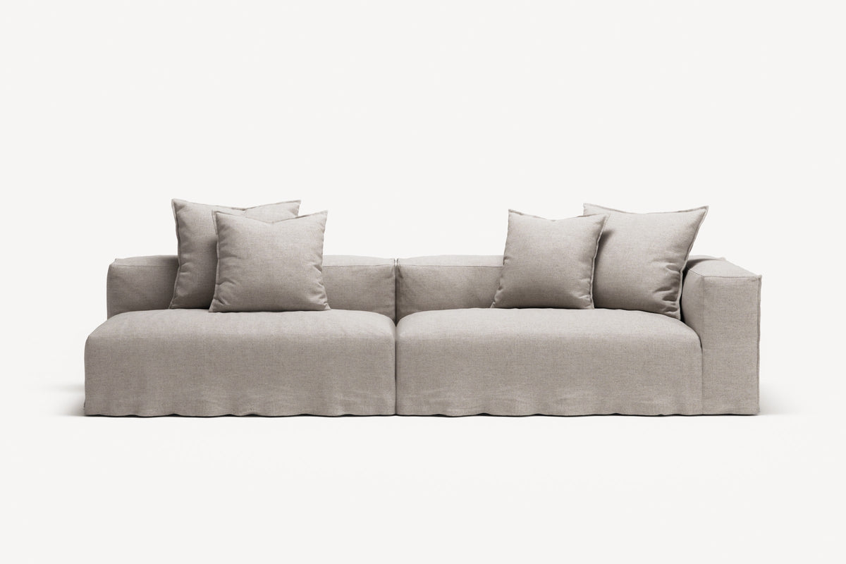 NOMAD - 3 Seat with open end - Left - Textured Blend Beige