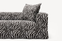 NOMAD - 4 Seat Corner - Left - Chenille Jacquard Zebra Black White