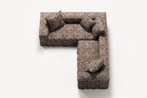 NOMAD - 4 Seat Corner - Left - Chenille Jacquard Zebra Brown White