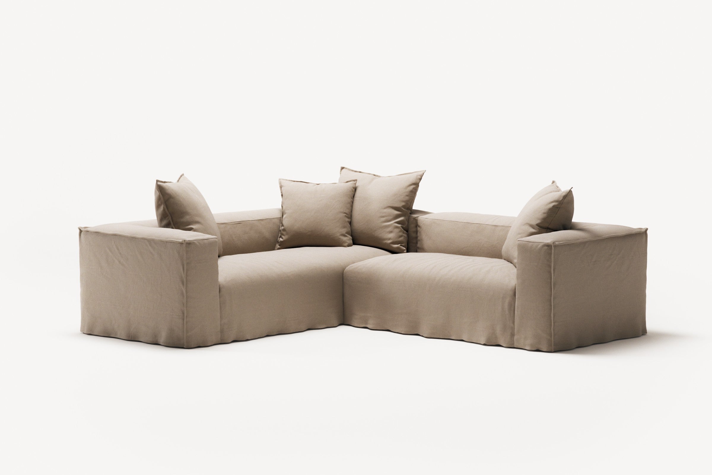 NOMAD - 4 Seat Corner - Left - Brushed Cotton Sandy Beige