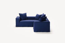 NOMAD - 4 Seat Corner - Left - Brushed Cotton Dark Blue