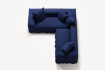 NOMAD - 4 Seat Corner - Left - Brushed Cotton Dark Blue