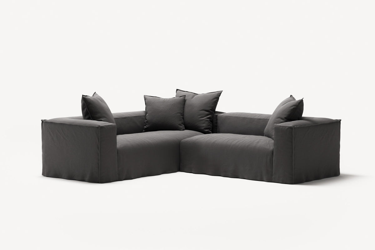 NOMAD - 4 Seat Corner - Left - Brushed Cotton Dark Gray