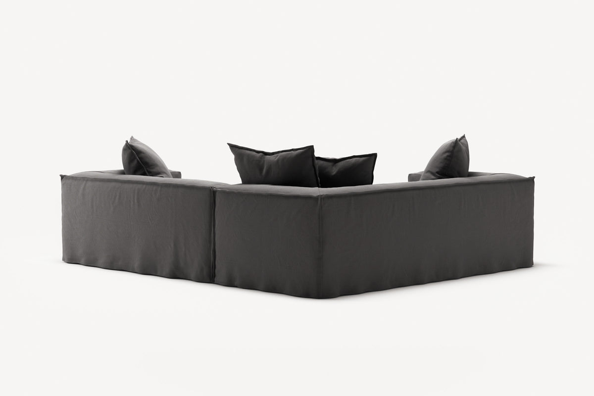 NOMAD - 4 Seat Corner - Left - Brushed Cotton Dark Gray
