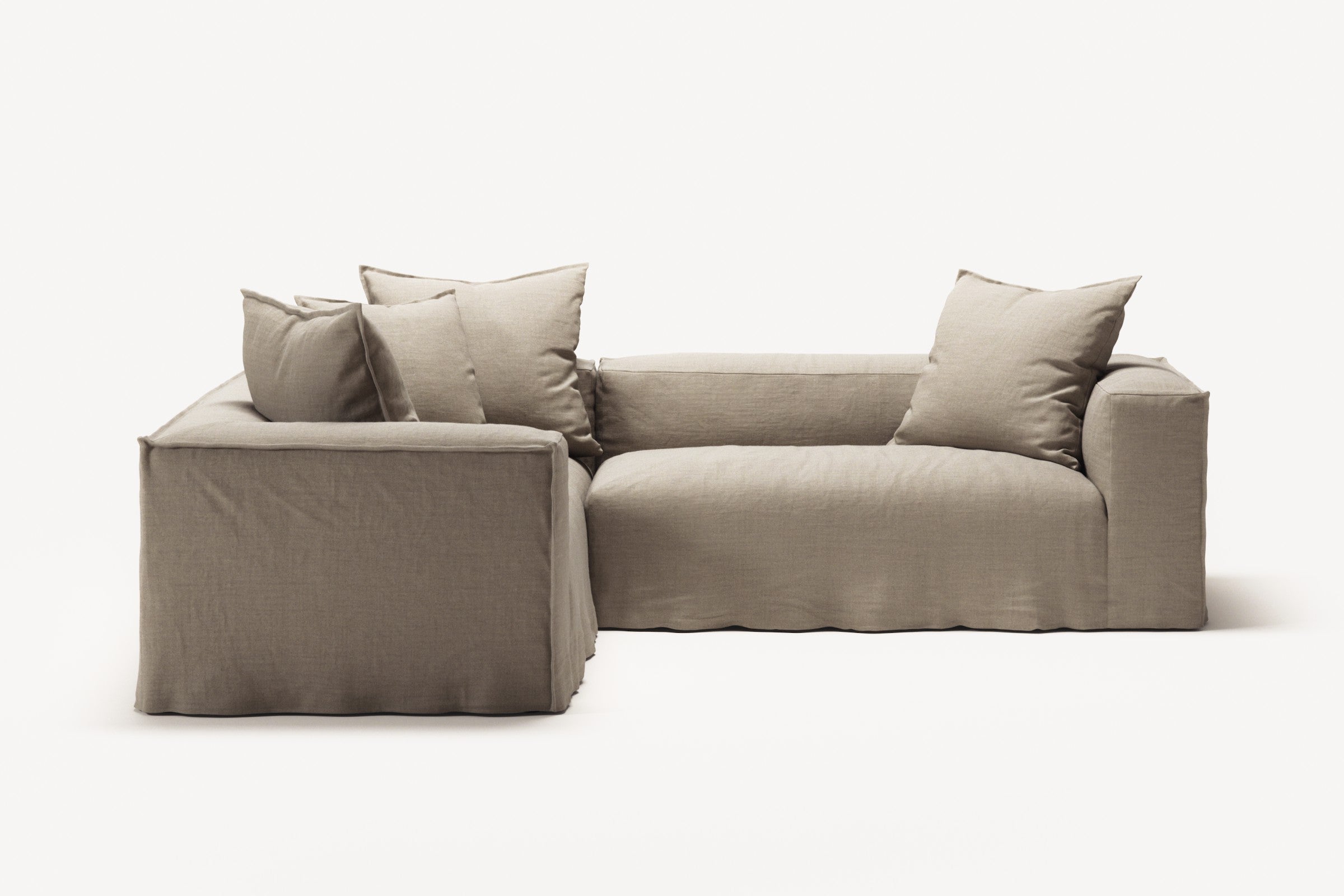 NOMAD - 4 Seat Corner - Left - Pure Linen Sandy Beige