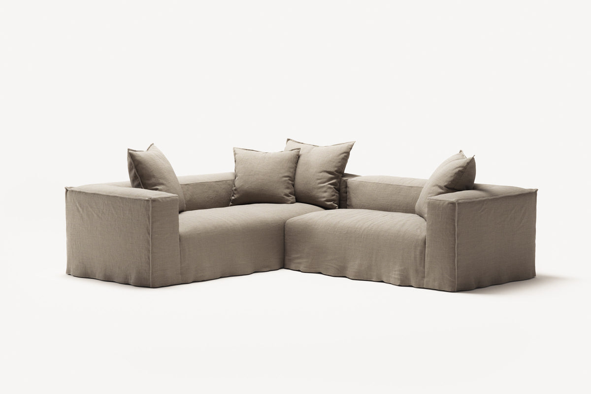 NOMAD - 4 Seat Corner - Left - Pure Linen Sandy Beige