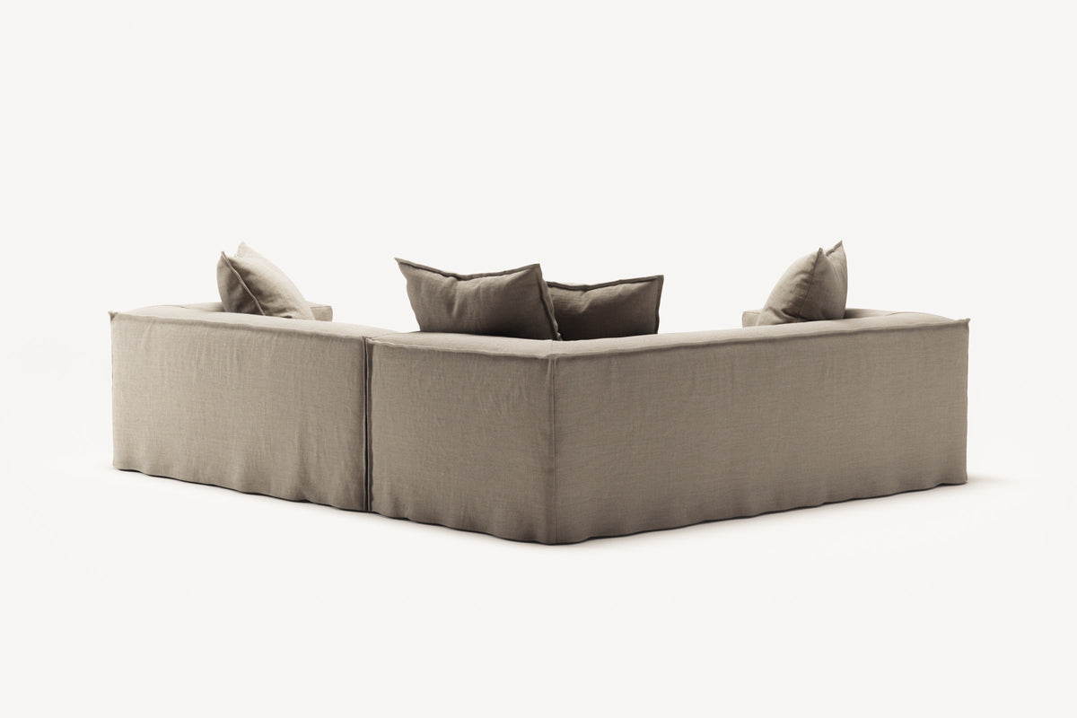 NOMAD - 4 Seat Corner - Left - Pure Linen Sandy Beige