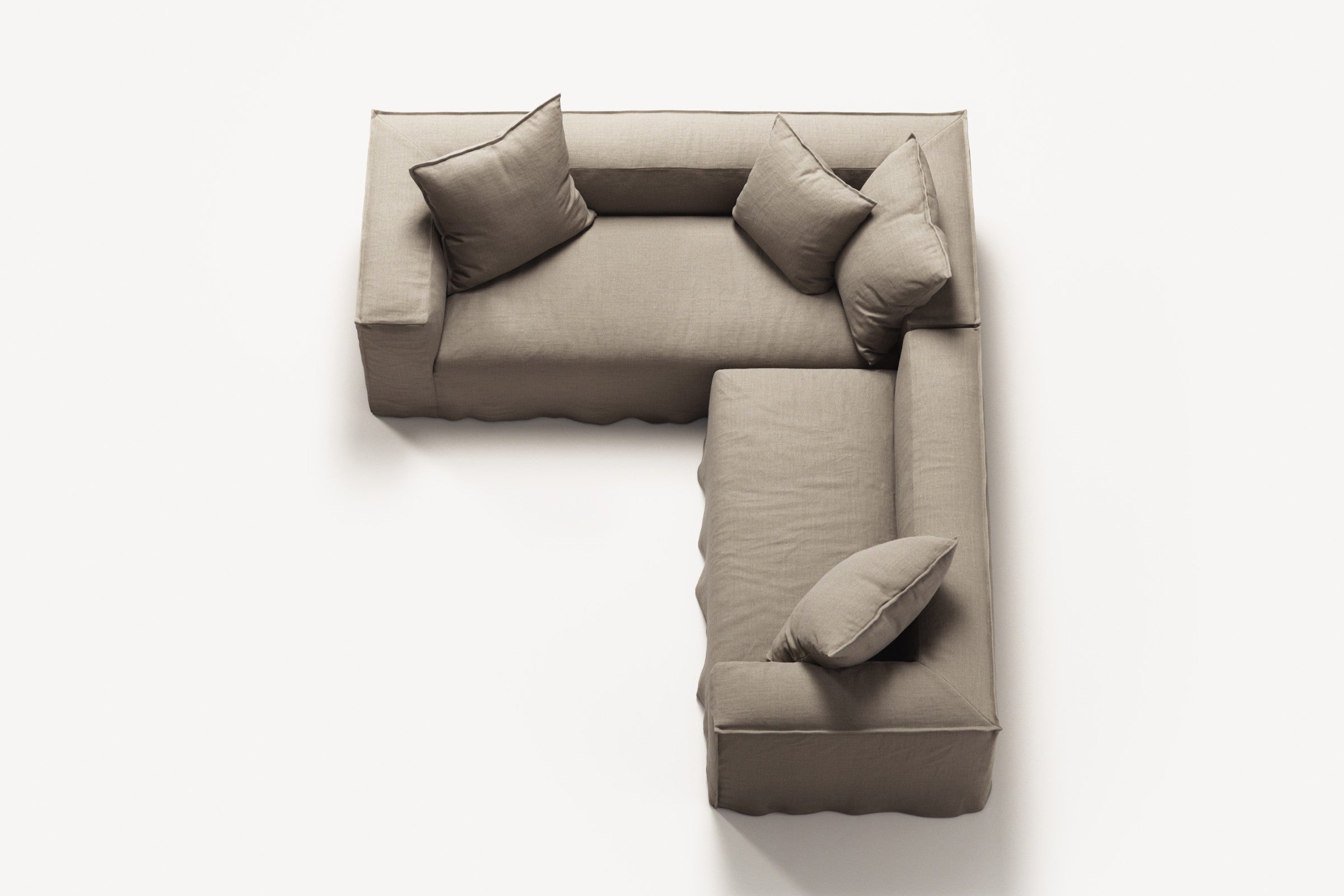 NOMAD - 4 Seat Corner - Left - Pure Linen Sandy Beige
