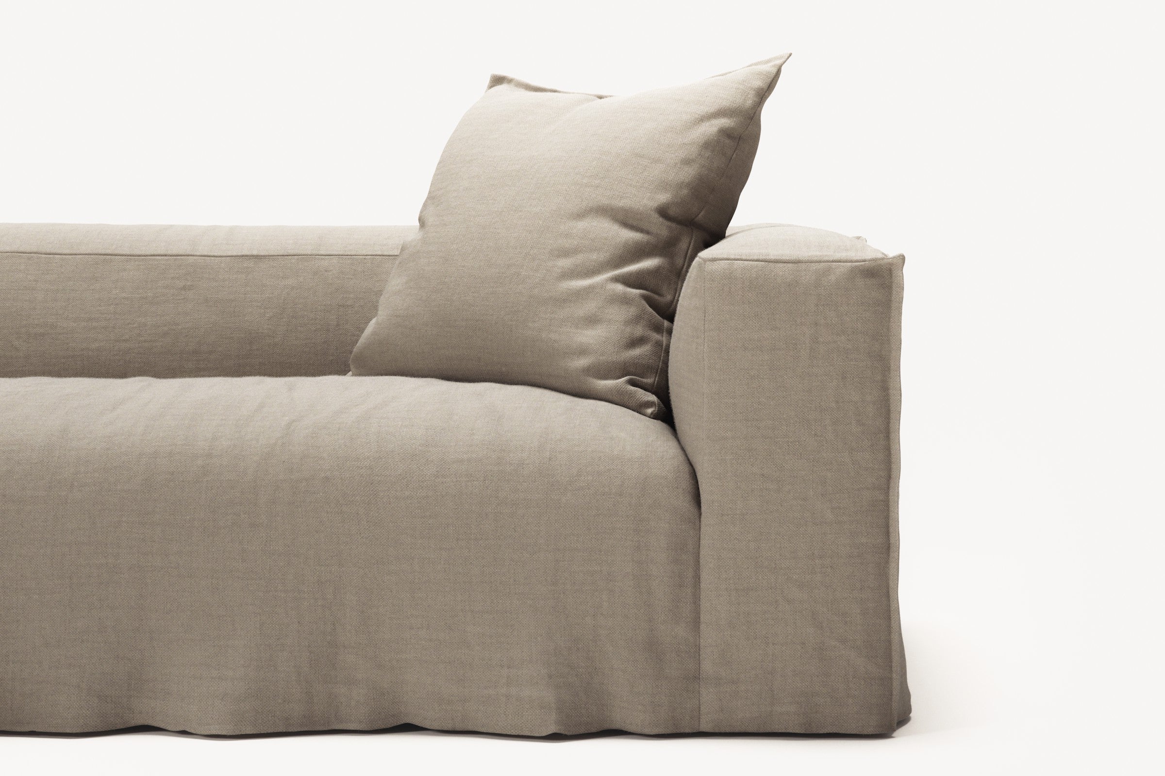 NOMAD - 4 Seat Corner - Left - Pure Linen Sandy Beige