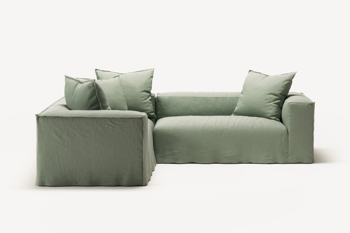 NOMAD - 4 Seat Corner - Left - Pure Linen Vivid Green