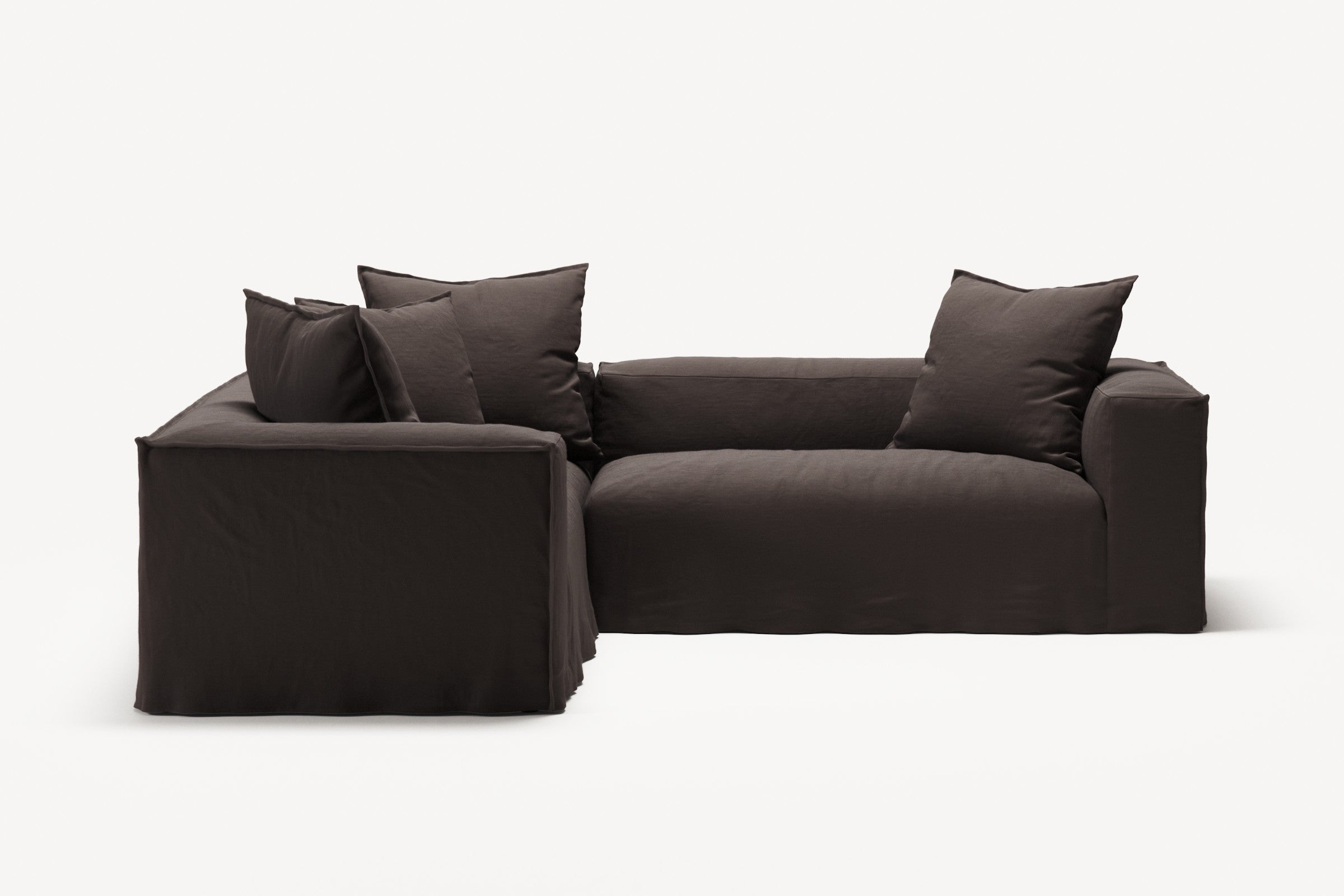 NOMAD - 4 Seat Corner - Left - Pure Linen Truffle Brown