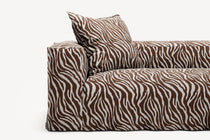 NOMAD - 4 Seat Corner - Right - Chenille Jacquard Zebra Brown White
