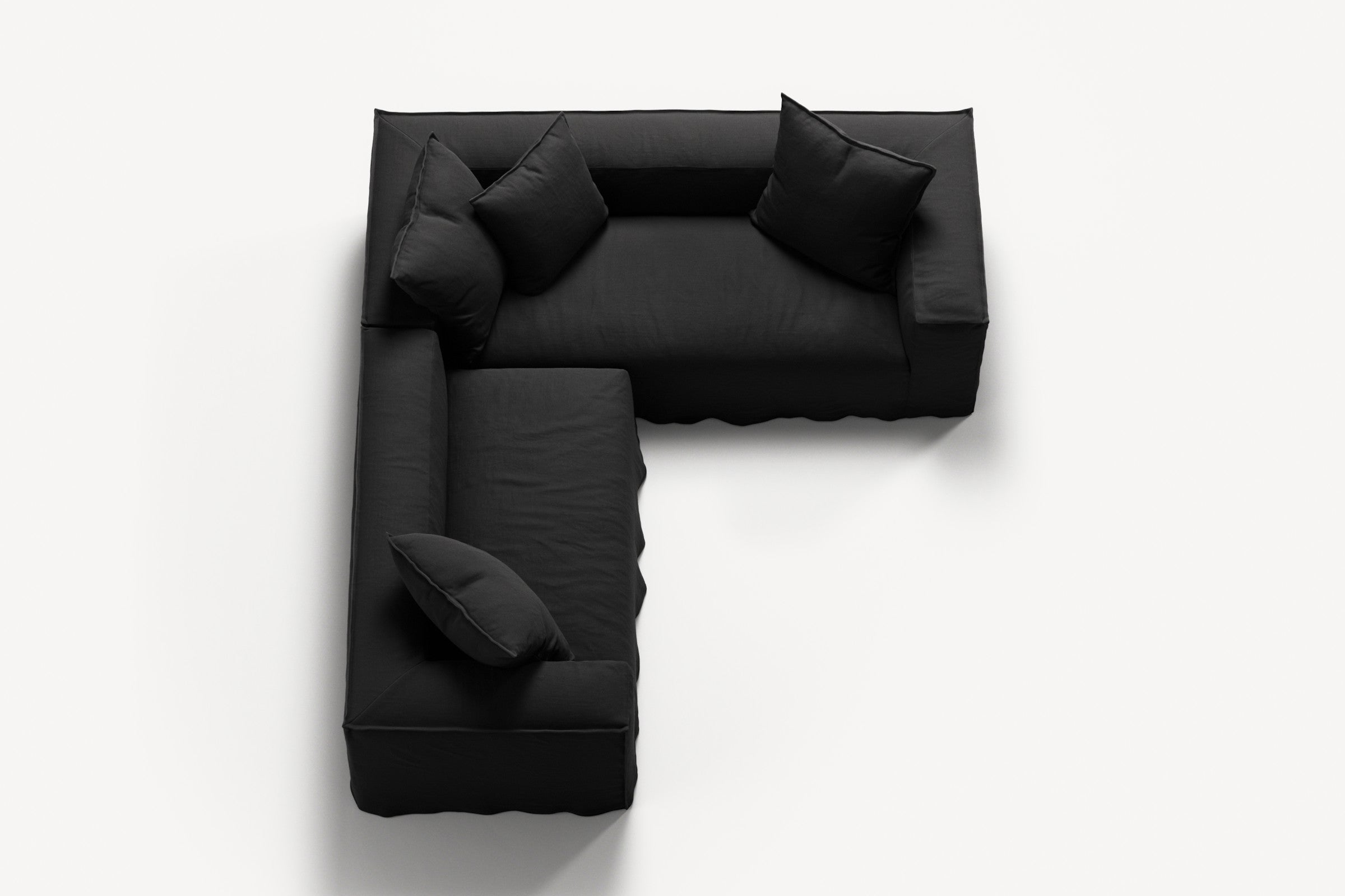 NOMAD - 4 Seat Corner - Right - Pure Linen Dark Charcoal