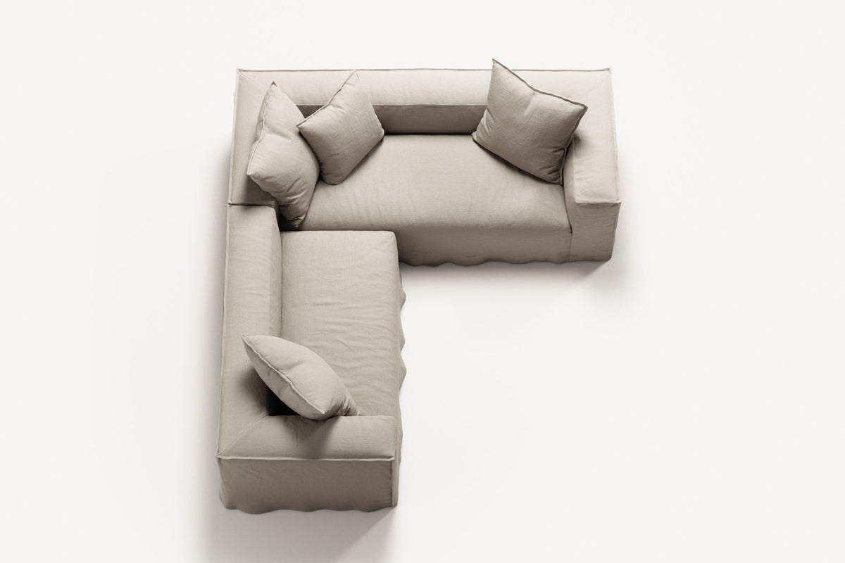 NOMAD - 4 Seat Corner - Right - Pure Linen Off-White