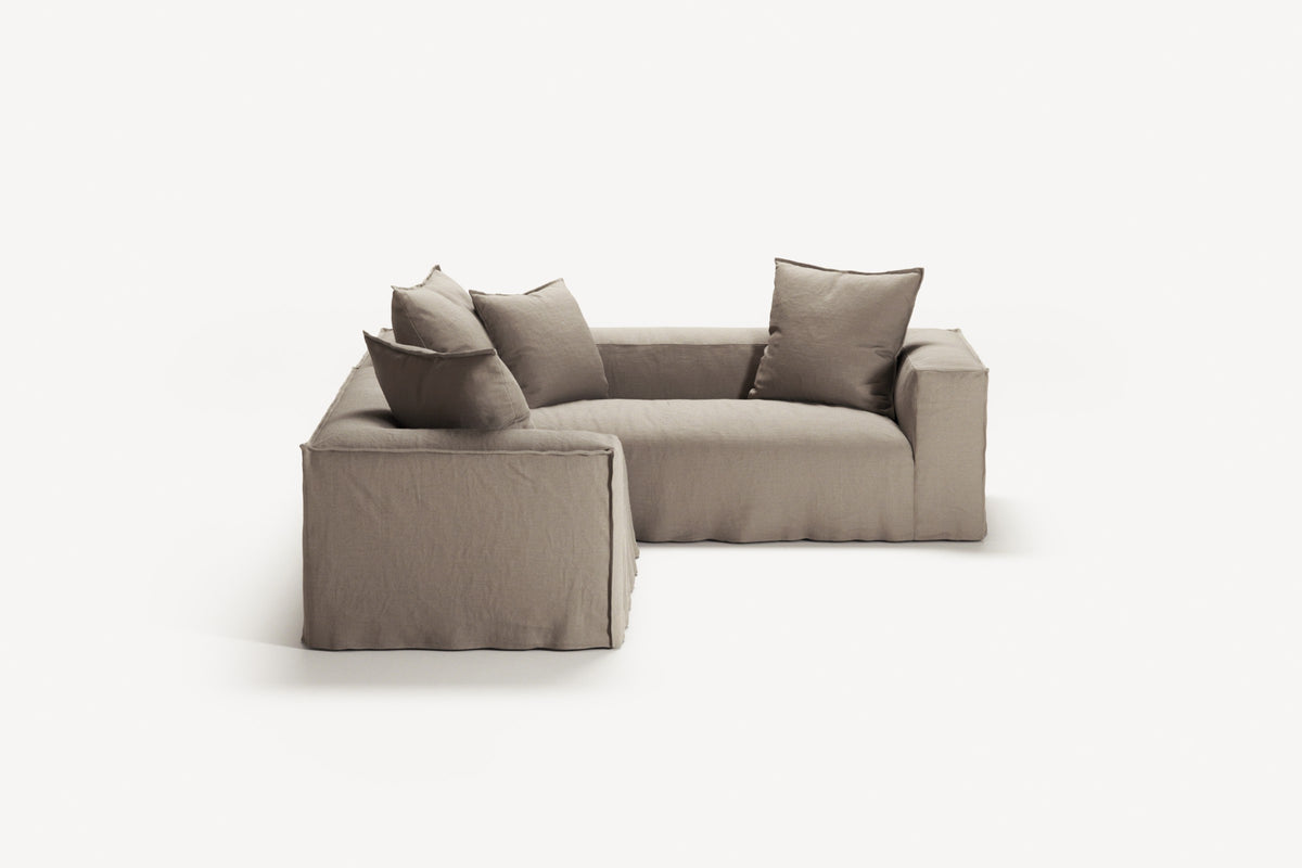 NOMAD - 4 Seat Corner - Right - Pure Linen Pale Gray