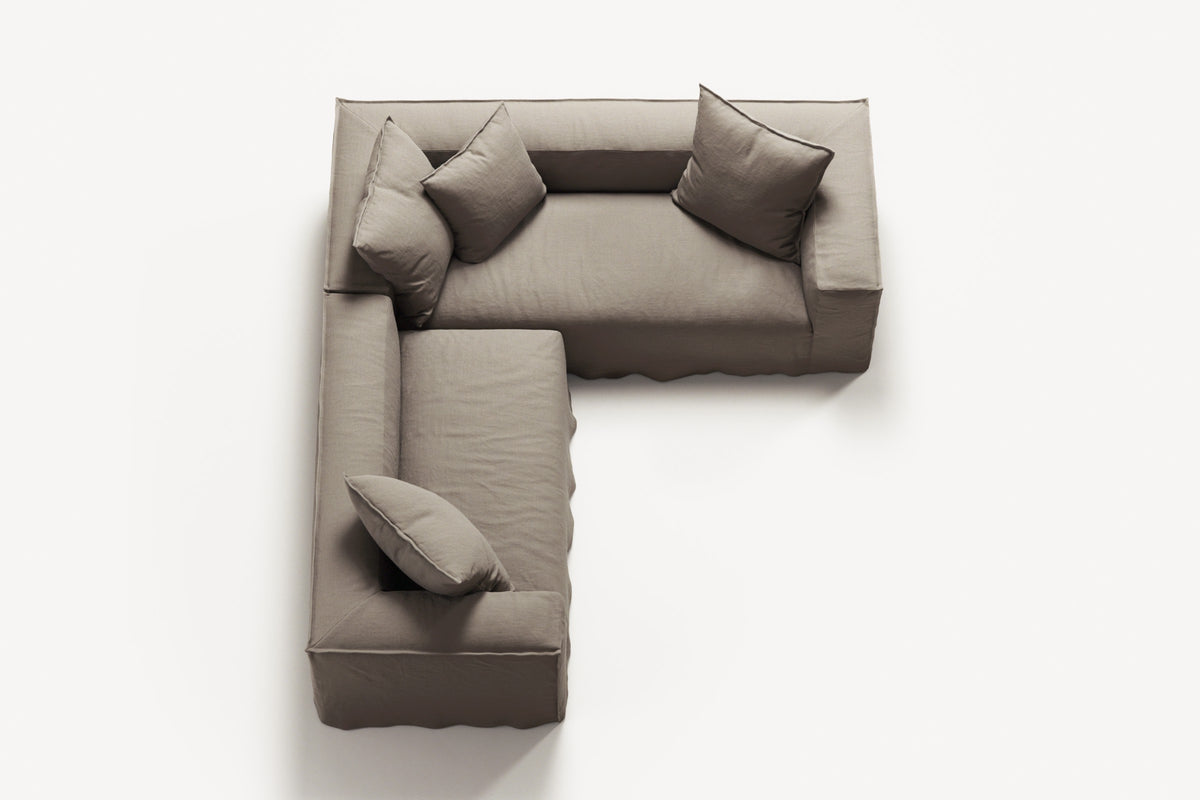 NOMAD - 4 Seat Corner - Right - Pure Linen Pale Gray