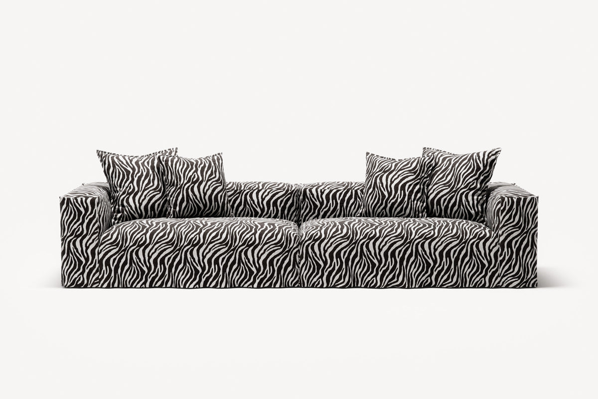 NOMAD - 4 Seat - Chenille Jacquard Zebra Black White